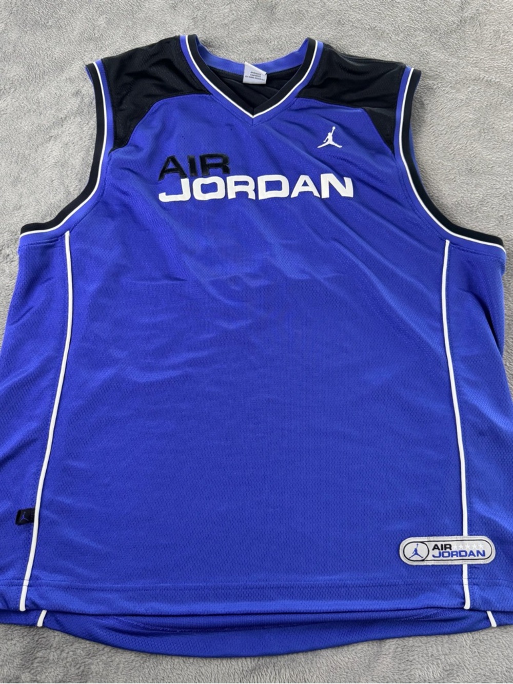 Jordan Royal Blue Mesh Basketball Jersey with White Trim